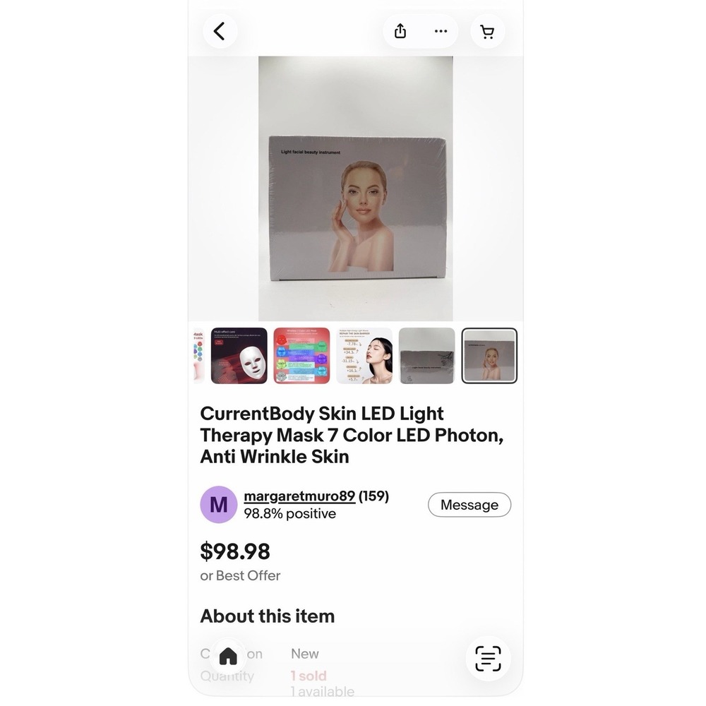NEW Facial Beauty Mask 7 Color Light Therapy Skin Care Firming, Acne & Collagen - Picture 11 of 11